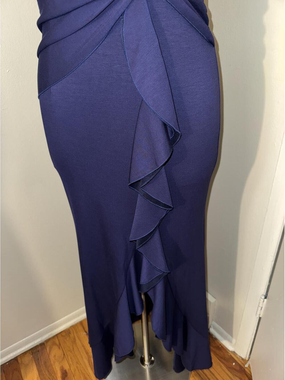 LSISI Navy Blue Ruffle Hem Formal Maxi Dress XL NWT - Picture 5 of 8